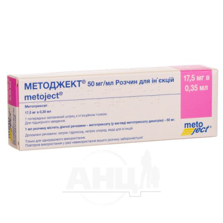 Methoject 17.5 mg solution for injection 50 mg/ml syringe 0.35 ml No. 1