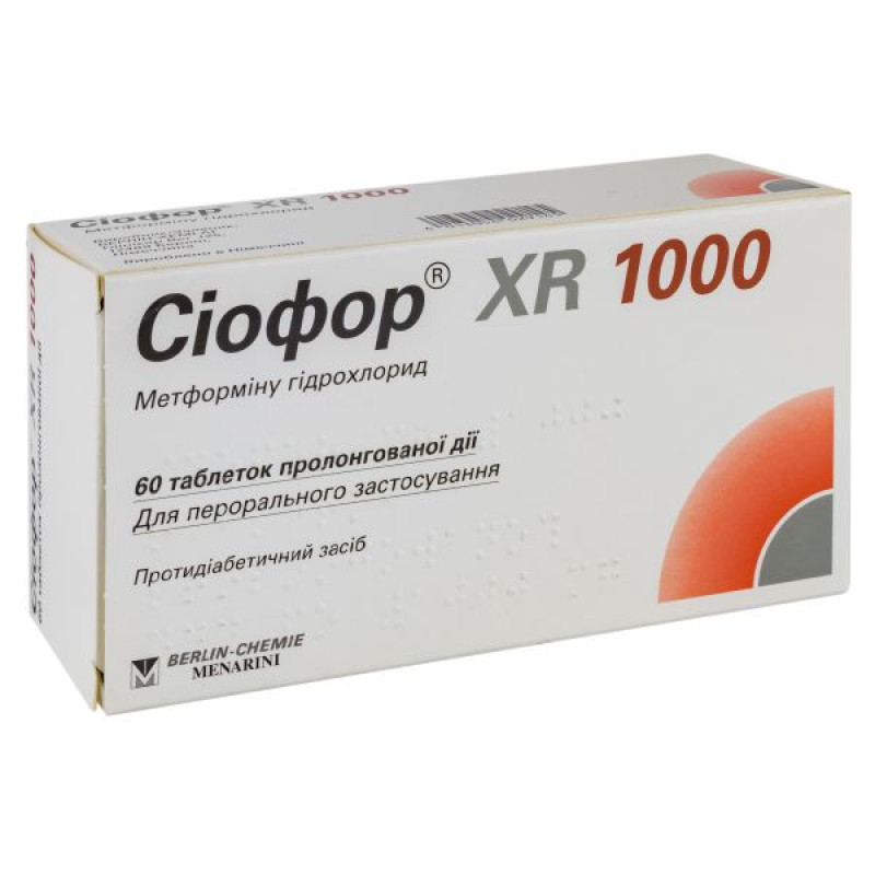 Siofor XR 1000 prolonged-release tablets 1000 mg blister No. 60
