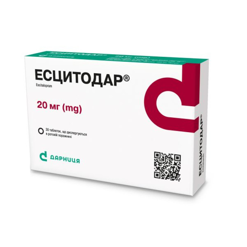 Escitodar 10 orodispersible tablets 20 mg blister No. 30