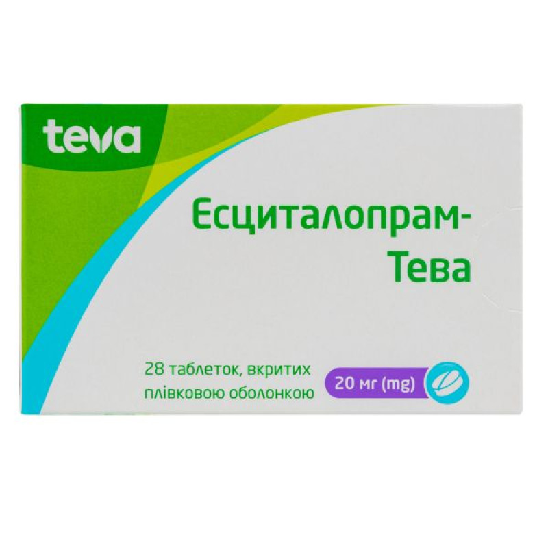 Есциталопрам-Тева таблетки вкриті плівковою оболонкою 20 мг блістер №28