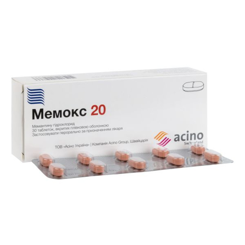 Мемокс 20 таблетки покрытые пленочной оболочкой 20 мг блистер №30