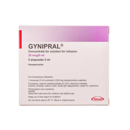 Ginipral concentrate for solution for infusion 25 mcg ampoule 5 ml No. 5