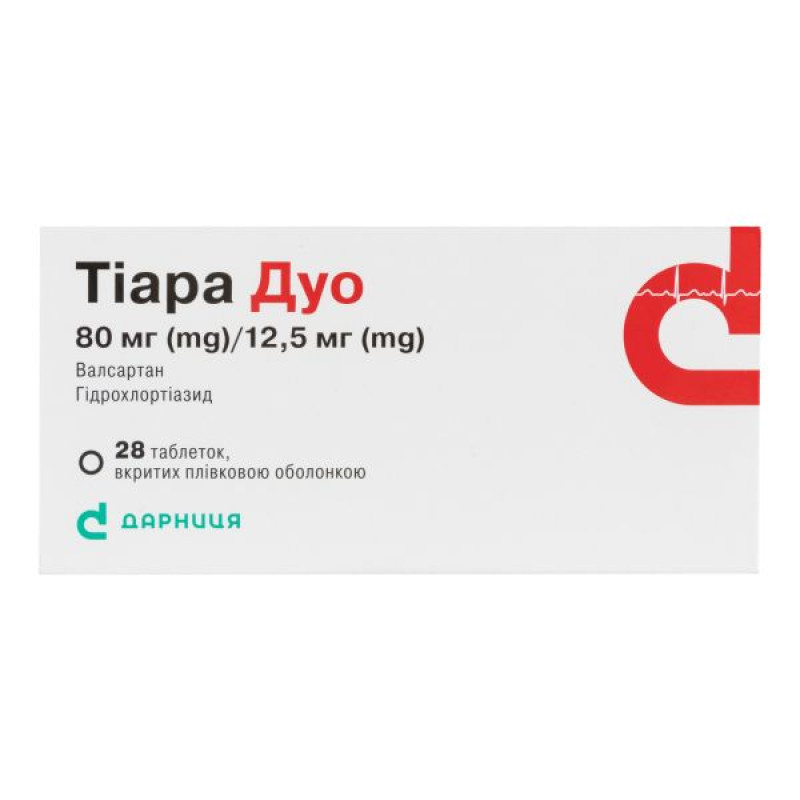 Tiara Duo film-coated tablets 80 mg + 12.5 mg No. 28