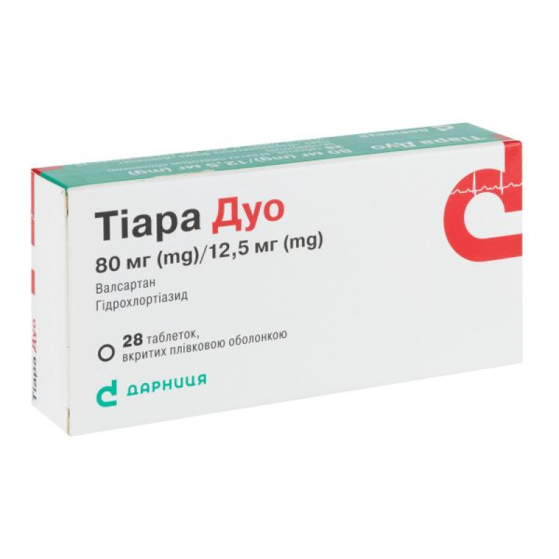 Tiara Duo film-coated tablets 80 mg + 12.5 mg No. 28