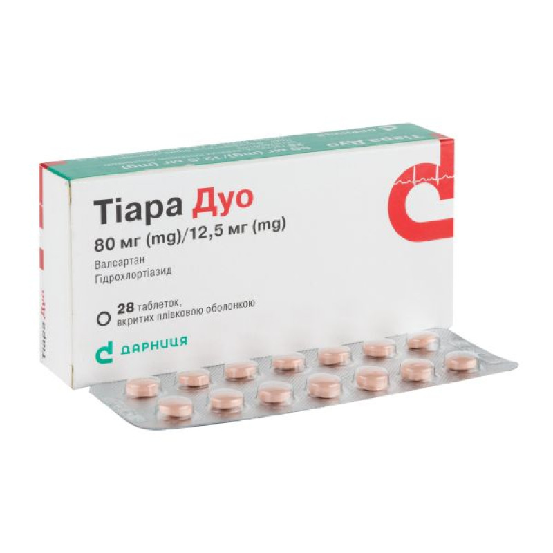 Tiara Duo film-coated tablets 80 mg + 12.5 mg No. 28
