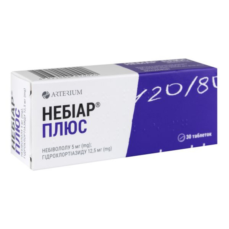 Nebiar plus film-coated tablets 5 mg + 12.5 mg blister No. 30