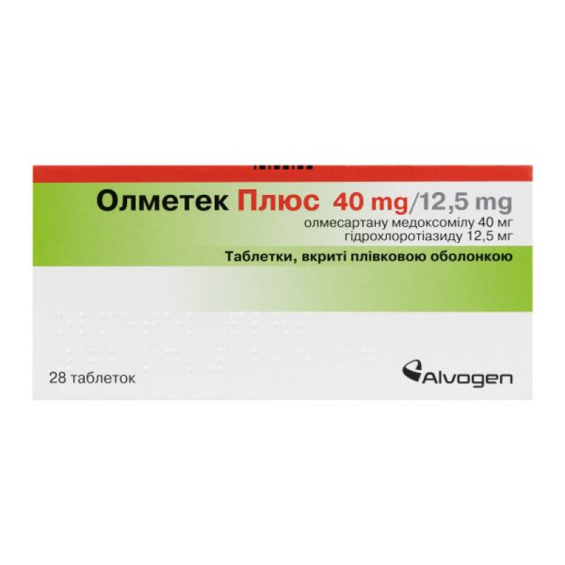 Olmetek plus tablets 40 mg/ 12.5 mg No. 28