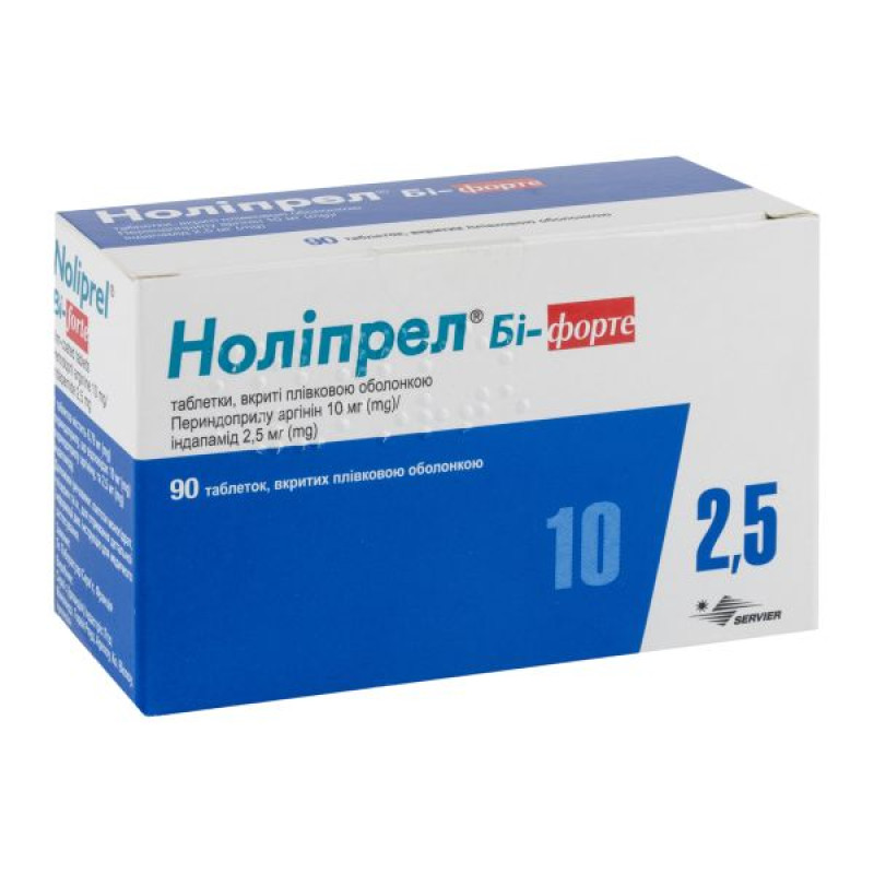 Noliprel Bi-Forte film-coated tablets container No. 90