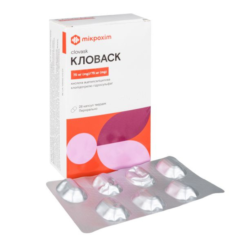 Clovasc 75 mg/75 mg capsules No. 28