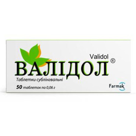 Validol sublingual tablets 0.06 g blister No. 50