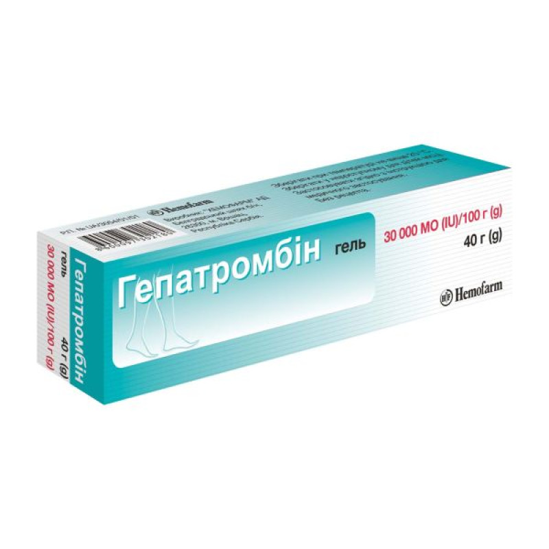 Hepatrombin gel 30,000 IU/100 g tube 40 g