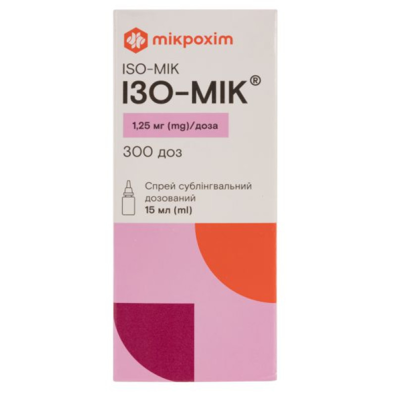 Iso-mic sublingual spray 1.25 mg/1 dose bottle 15 ml 300 doses