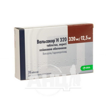 Valsakor H 320 film-coated tablets 320 mg + 12.5 mg blister No. 28