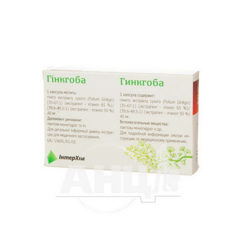 Ginkgo capsules 40 mg No. 20