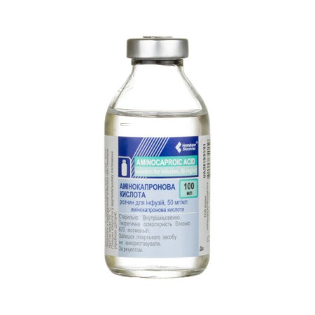 Aminocaproic acid solution for infusion 5% bottle 100 ml