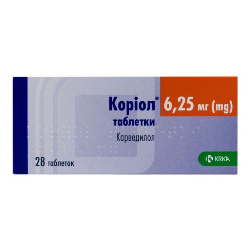Коріол таблетки 6,25 мг №28