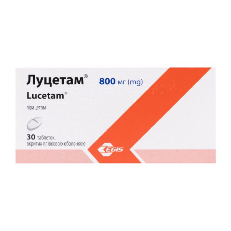 Lucetam film-coated tablets 800 mg blister No. 30