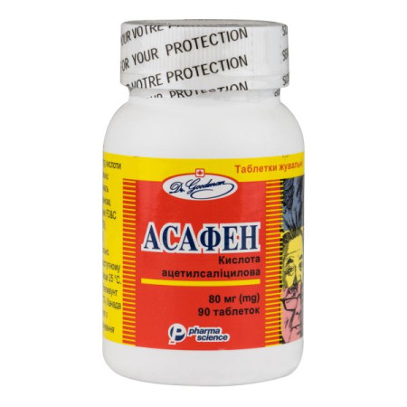 Asafen chewable tablets 80 mg bottle No. 90