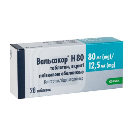 Valsakor H 80 film-coated tablets 80 mg + 12.5 mg blister No. 28