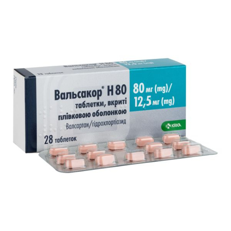 Valsakor H 80 film-coated tablets 80 mg + 12.5 mg blister No. 28