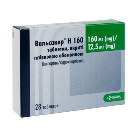 Valsakor H 160 film-coated tablets 160 mg + 12.5 mg blister No. 28
