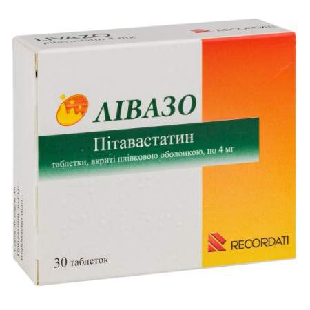 Лівазо таблетки вкриті плівковою оболонкою 4 мг блістер №30