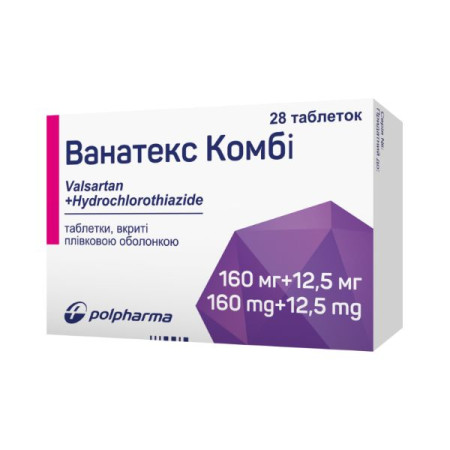 Vanatex Combi film-coated tablets 160 mg + 12.5 mg blister No. 28