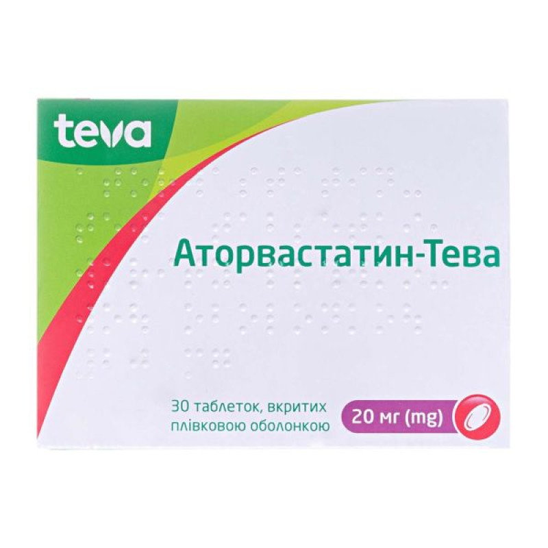 Atorvastatin-Teva film-coated tablets 20 mg blister No. 30