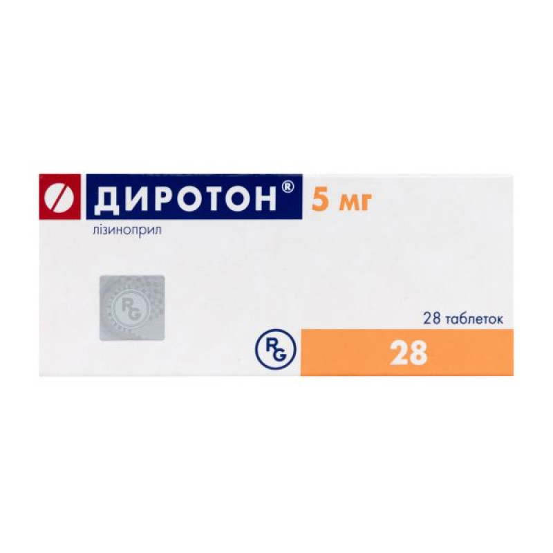 Диротон таблетки 5 мг блистер №28