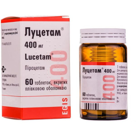 Lucetam film-coated tablets 400 mg bottle No. 60