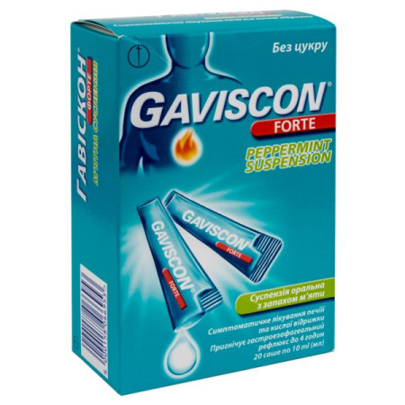 Gaviscon Forte Mint oral suspension sachet 10 ml No. 20