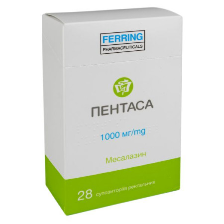 Pentasa rectal suppositories 1000 mg No. 28