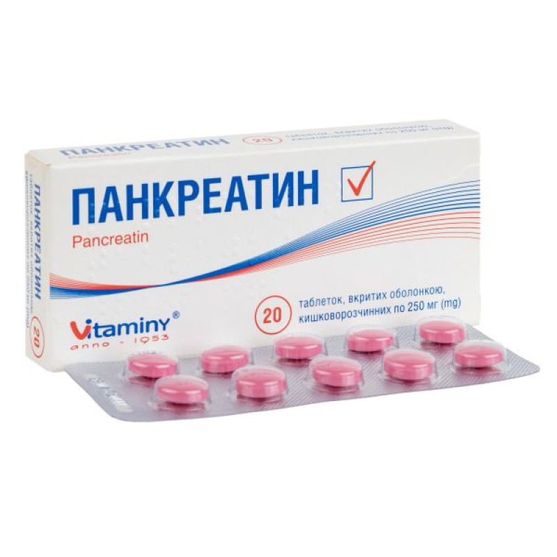 Pancreatin enteric-coated tablets blister No. 20