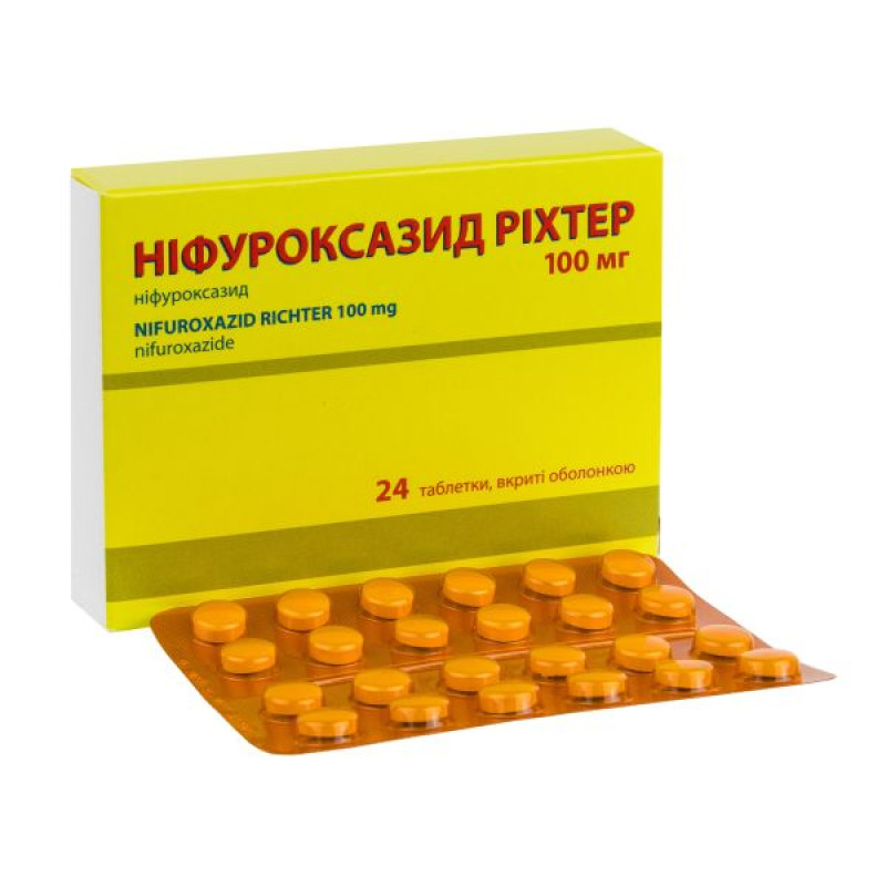 Nifuroxazide Richter film-coated tablets 100 mg No. 24