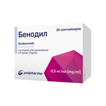 Бенодил суспензия для ингаляций 0,5мг/мл 2мл №20