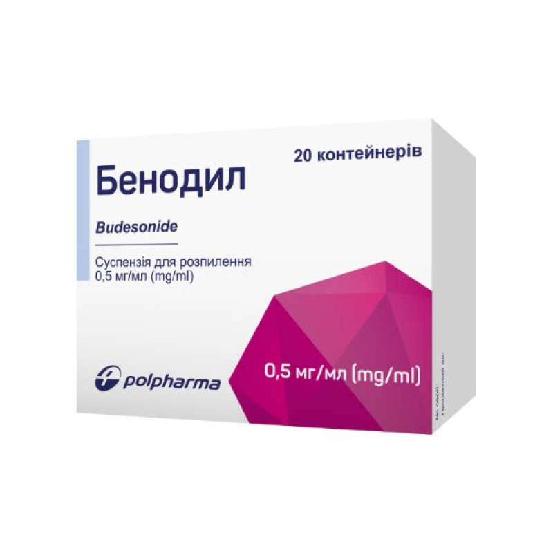 Бенодил суспензия для ингаляций 0,5мг/мл 2мл №20