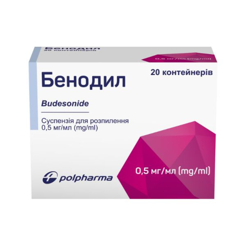 Бенодил суспензия для ингаляций 0,5мг/мл 2мл №20