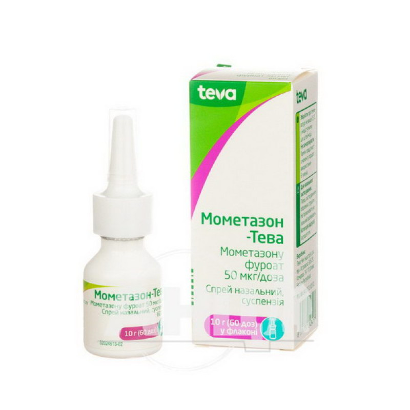 Mometasone-Teva nasal spray suspension 50 mcg/dose bottle of 60 doses