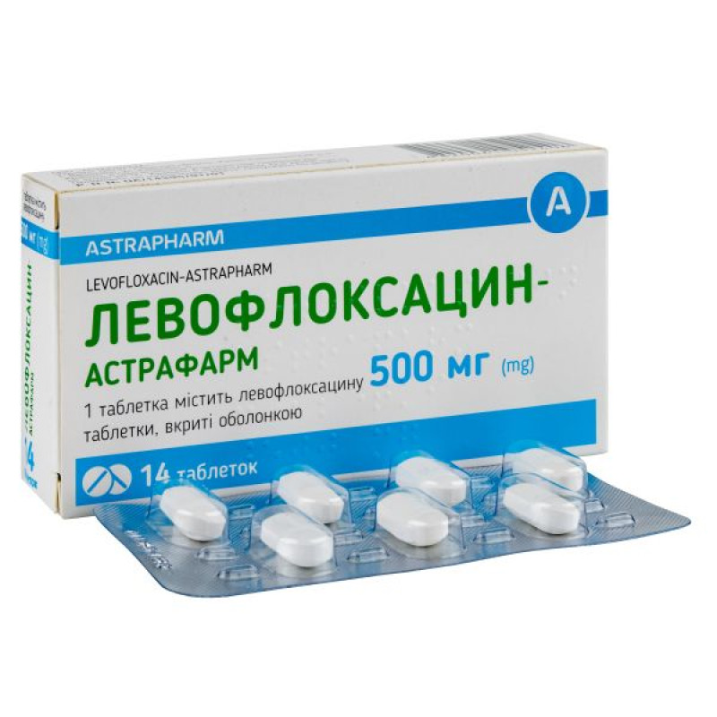 Левофлоксацин-Астрафарм таблетки вкриті оболонкою 500 мг блістер №14