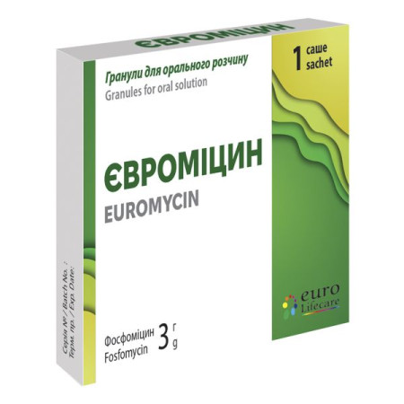 Євроміцин гранули для орального розчину 3 г саше 8 г №1