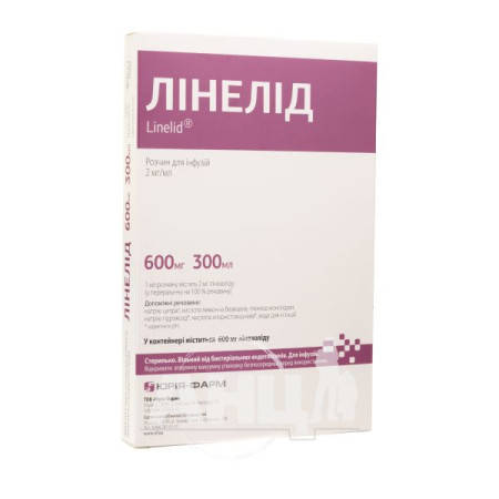 Лінелід 600 мг розчин для інфузій 2 мг/мл контейнер полімерний 300 мл