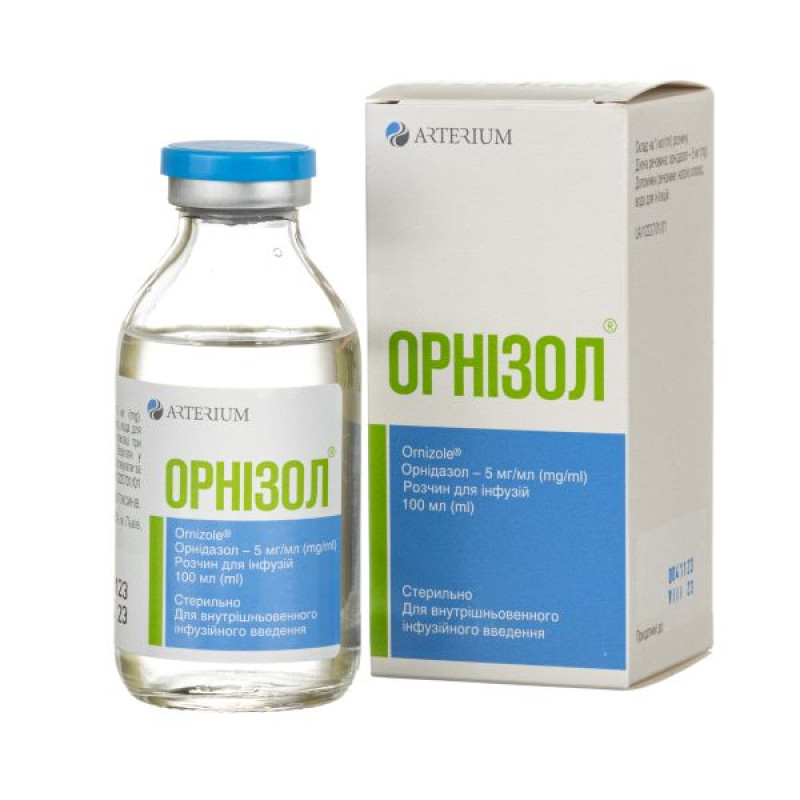 Орнізол розчин для інфузій 5 мг/мл пляшка 100 мл