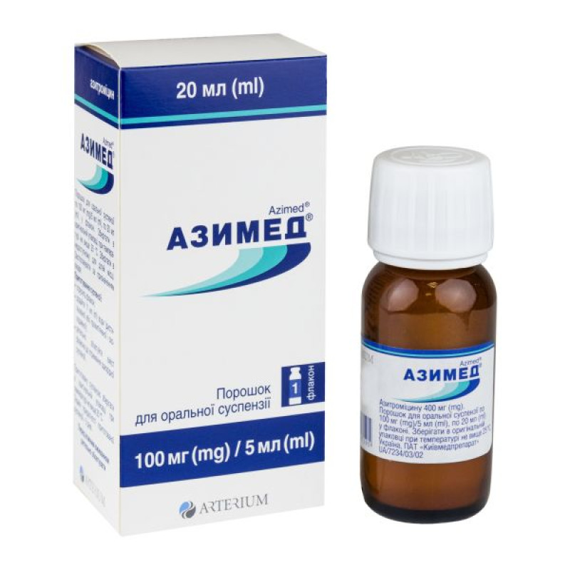 Azimed powder for oral suspension 100 mg/5 ml bottle 20 ml