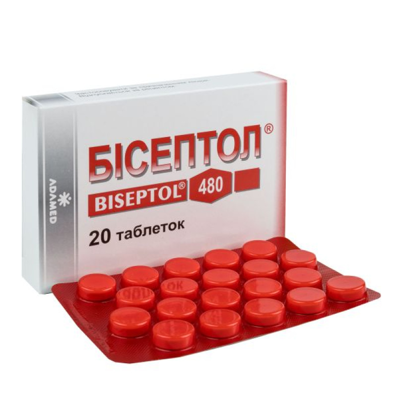 Biseptol tablets 400 mg + 80 mg blister No. 20