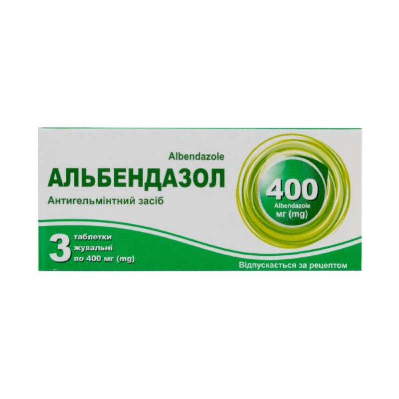 Albendazole chewable tablets 400 mg blister No. 3