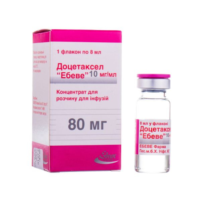 Docetaxel Ebeve concentrate for solution for infusion 80 mg vial 8 ml No. 1