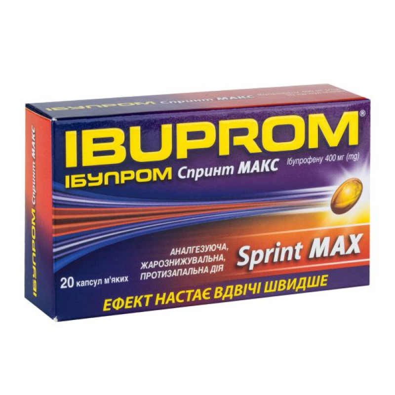 Ibuprom Sprint Max soft capsules 400 mg blister No. 20