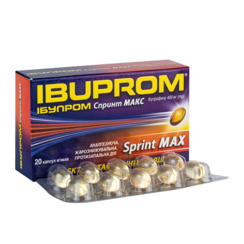 Ibuprom Sprint Max soft capsules 400 mg blister No. 20