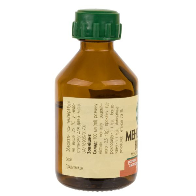 Menovazin-Vishfa alcohol solution for skin application, 40 ml bottle