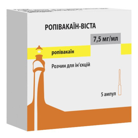 Ропивакаин-Виста раствор для инъекций 7,5мг/мл 10мл №5